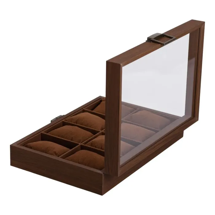 Скринька для наручних годинників 31×21×8.7 см дерев'яна на 8 відсіків (HP-5-12) - зображення 4