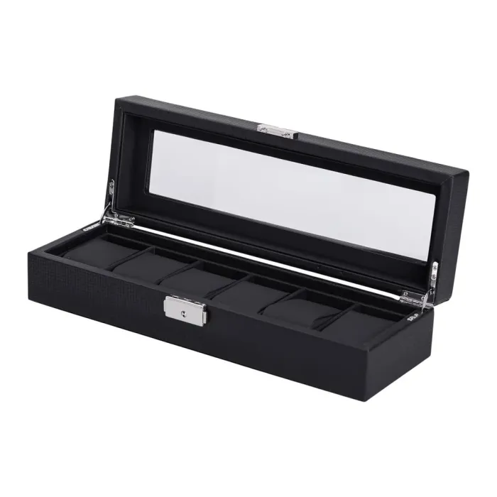 Скринька для наручного годинника 35.5×11.5×8 см дерев'яна на 6 відсіки (HP-5-8) - зображення 1