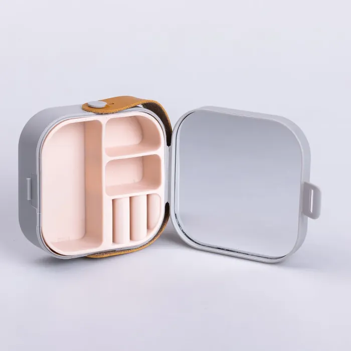 Скринька для прикрас 9×9×3.8 см міні органайзер для ювелірних виробів (HP-5-27G) - зображення 3