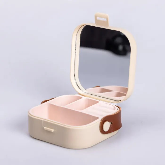 Скринька для прикрас 9×9×3.8 см міні органайзер для ювелірних виробів (HP-5-27BE) - зображення 1