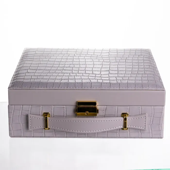 Скринька для прикрас з еко шкіри 2 яруси Сірий HP-5-35G (HP-5-35G) - зображення 7