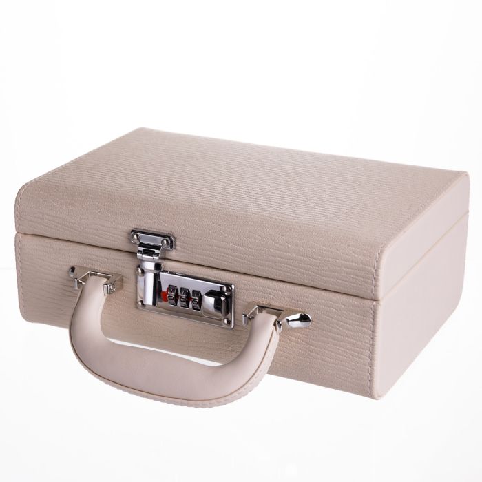 Скринька для прикрас з еко шкіри 2 яруси з кодовим замком Бежевий HP-5-24BE (HP-5-24BE) - изображение 2