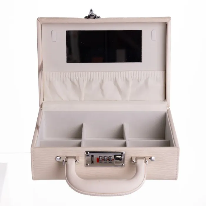 Скринька для прикрас з еко шкіри 2 яруси з кодовим замком Бежевий HP-5-24BE (HP-5-24BE) - зображення 6