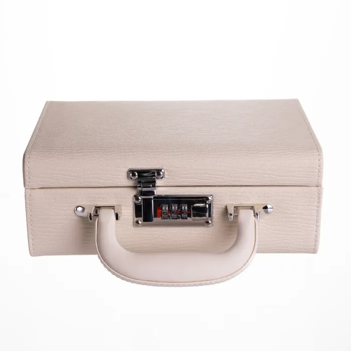 Скринька для прикрас з еко шкіри 2 яруси з кодовим замком Бежевий HP-5-24BE (HP-5-24BE) - зображення 9