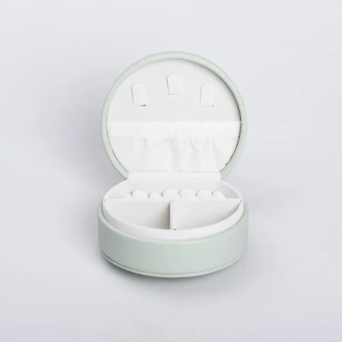 Скринька для прикрас з еко шкіри 10×9×4.5 см ​​органайзер для ювелірних виробів (HP-5-31GR) - зображення 2