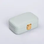 Скринька для прикрас з еко шкіри 12×7.5×4 см із застібкою органайзер для ювелірних виробів (HP-5-34GR)