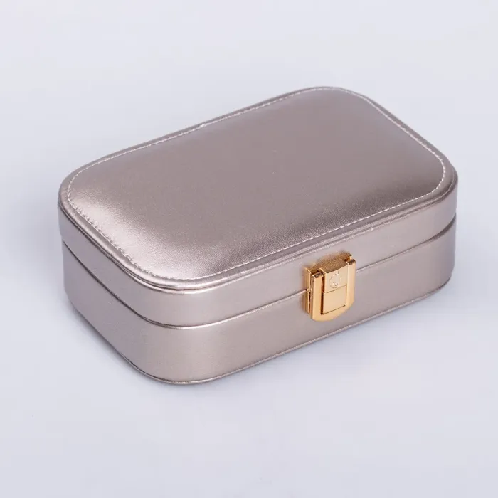 Скринька для прикрас з еко шкіри 15×10×5 см із дзеркалом органайзер для ювелірних виробів (HP-5-33G) - изображение 2