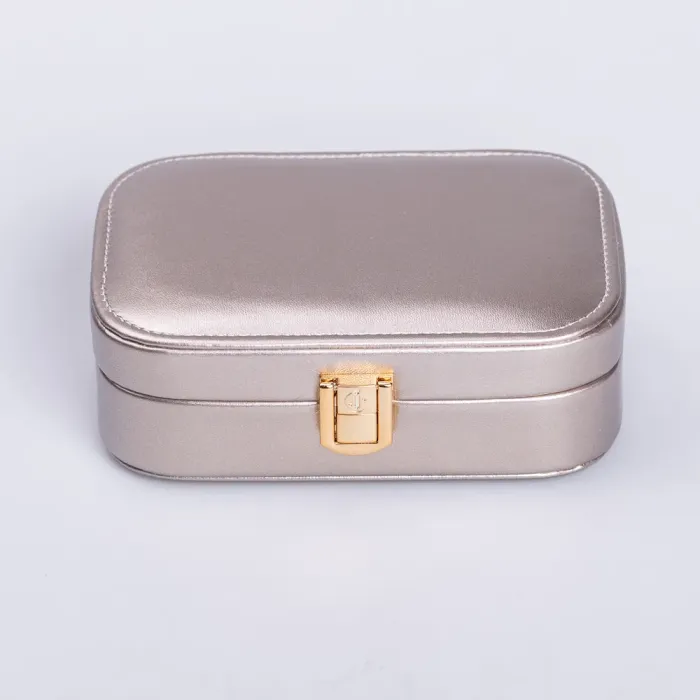 Скринька для прикрас з еко шкіри 15×10×5 см із дзеркалом органайзер для ювелірних виробів (HP-5-33G) - изображение 4