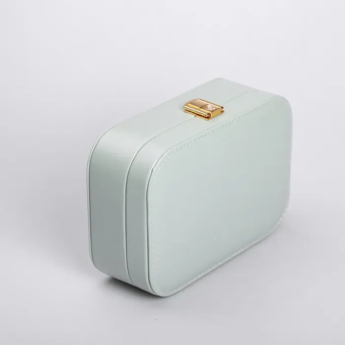 Скринька для прикрас з еко шкіри 15×10×5 см із дзеркалом органайзер для ювелірних виробів (HP-5-33TU) - изображение 6