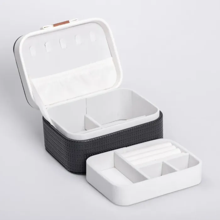 Скринька для прикрас з еко шкіри 15.5×11.5×8.5 ​​органайзер для ювелірних виробів (HP-5-37B) - зображення 3