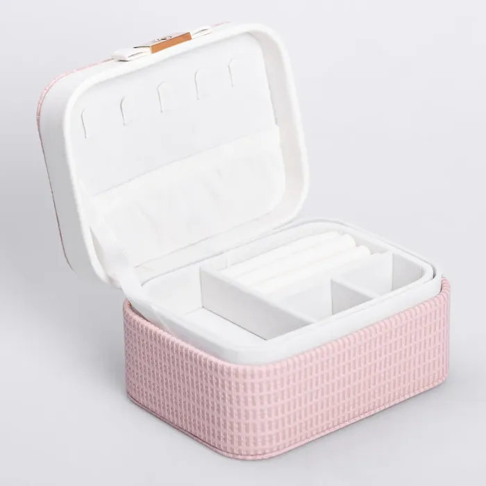 Скринька для прикрас з еко шкіри 15.5×11.5×8.5 ​​органайзер для ювелірних виробів (HP-5-37P) - изображение 3