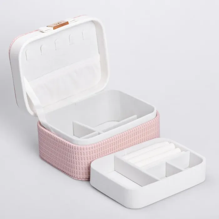 Скринька для прикрас з еко шкіри 15.5×11.5×8.5 ​​органайзер для ювелірних виробів (HP-5-37P) - изображение 4