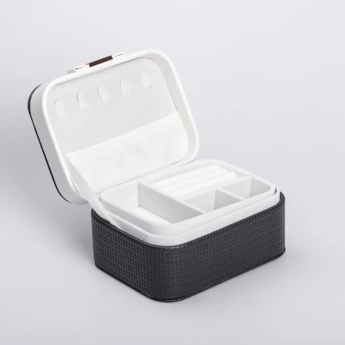 Скринька для прикрас з еко шкіри 15.5×11.5×8.5 ​​органайзер для ювелірних виробів (HP-5-37B) - зображення 5