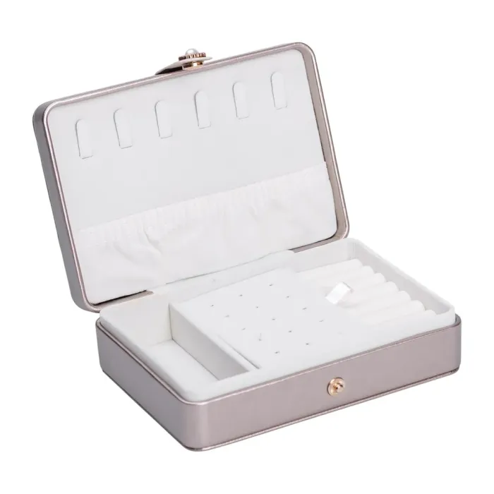 Скринька для прикрас з еко шкіри 16×11×4.7 см органайзер для ювелірних виробів (HP-5-30GOLD) - изображение 3