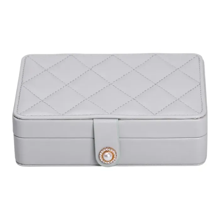 Скринька для прикрас з еко шкіри 16×11×4.7 см органайзер для ювелірних виробів (HP-5-30G) - изображение 4