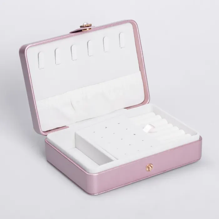 Скринька для прикрас з еко шкіри 16×11×4.7 см органайзер для ювелірних виробів (HP-5-30PP) - изображение 5