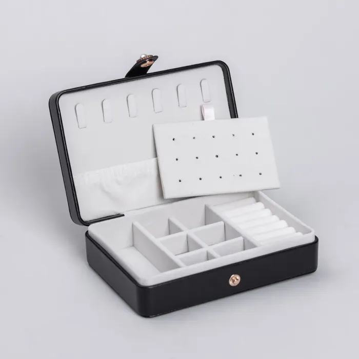 Скринька для прикрас з еко шкіри 16×11×4.7 см органайзер для ювелірних виробів (HP-5-30B) - изображение 5