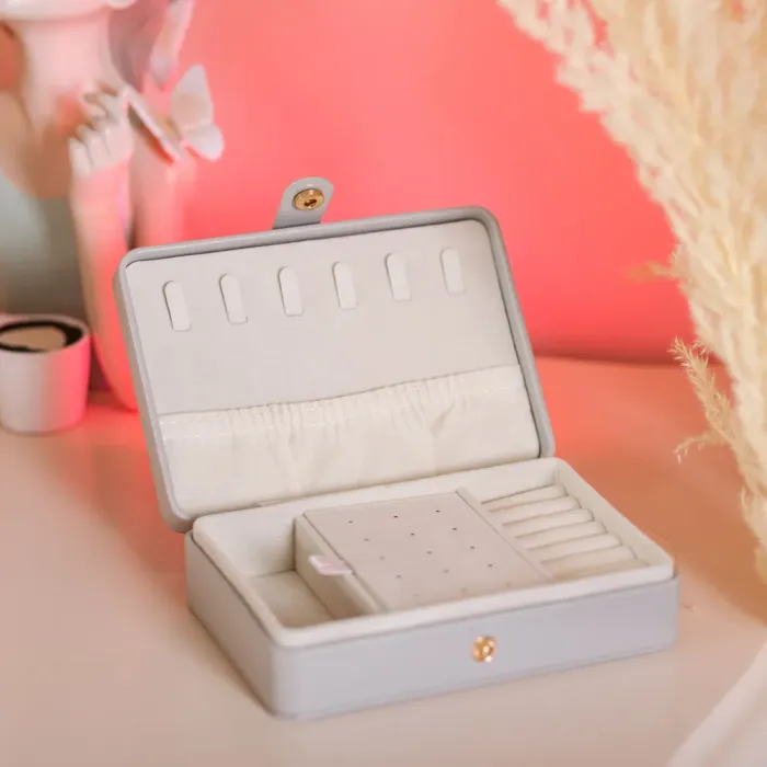 Скринька для прикрас з еко шкіри 16×11×4.7 см органайзер для ювелірних виробів (HP-5-30G) - изображение 6