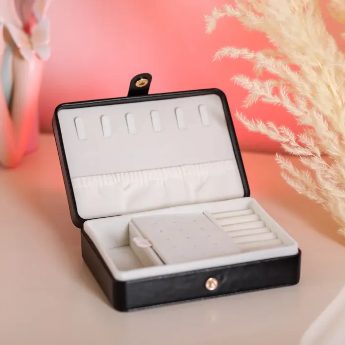 Скринька для прикрас з еко шкіри 16×11×4.7 см органайзер для ювелірних виробів (HP-5-30B) - изображение 6