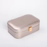 Скринька для прикрас з еко шкіри 20×14×7 см із дзеркалом органайзер для ювелірних виробів (HP-5-32GOLD)