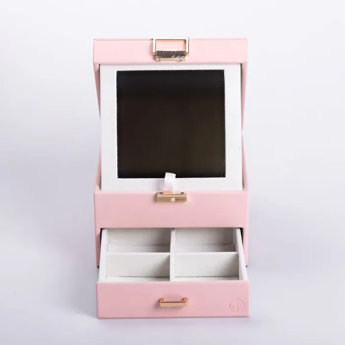 Скринька для прикрас з еко шкіри 2 яруси органайзер для ювелірних виробів (HP-5-2P) - изображение 5