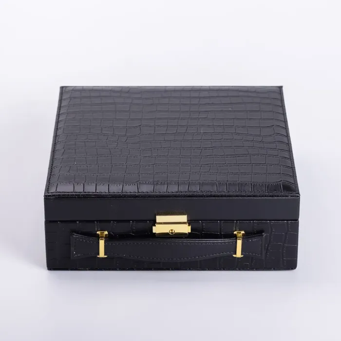 Скринька для прикрас з еко шкіри 2 яруси органайзер для ювелірних виробів (HP-5-35B) - изображение 5