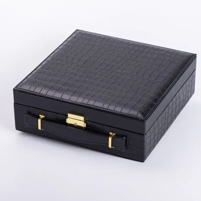 Скринька для прикрас з еко шкіри 2 яруси органайзер для ювелірних виробів (HP-5-35B) - изображение 6