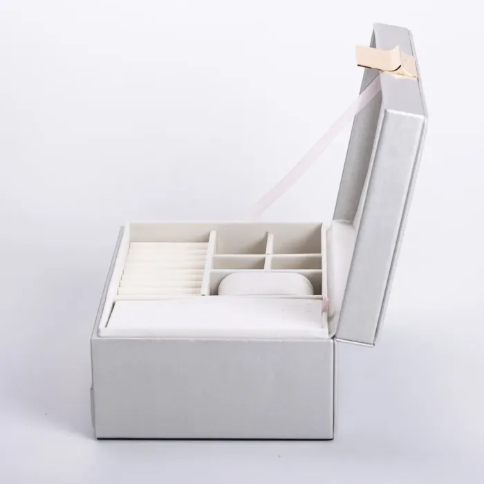 Скринька для прикрас з еко шкіри 2 яруси органайзер для ювелірних виробів (HP-5-36G) - изображение 6