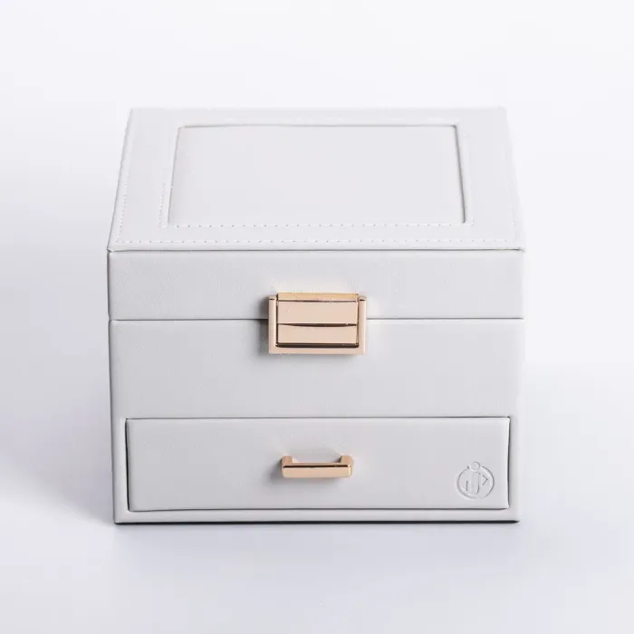 Скринька для прикрас з еко шкіри 2 яруси органайзер для ювелірних виробів (HP-5-2G) - зображення 6