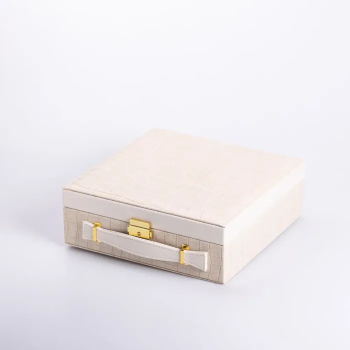 Скринька для прикрас з еко шкіри 2 яруси органайзер для ювелірних виробів (HP-5-35BE) - зображення 6