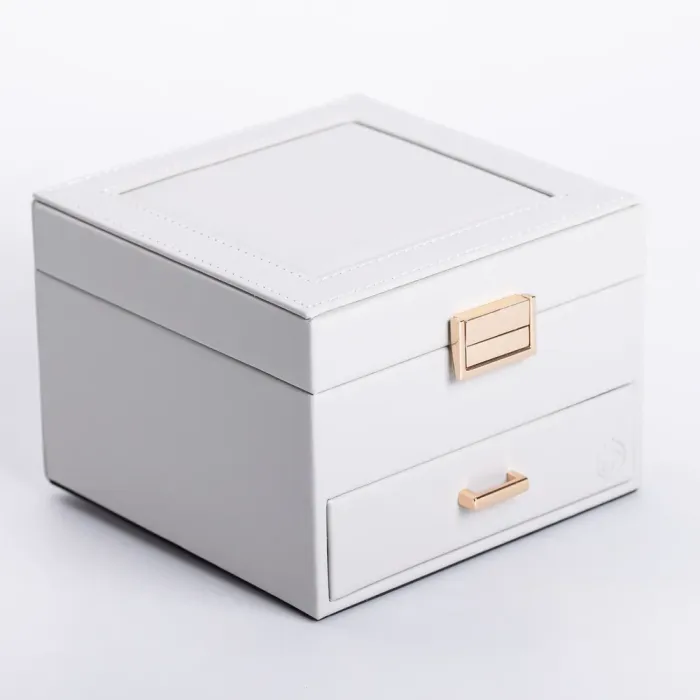 Скринька для прикрас з еко шкіри 2 яруси органайзер для ювелірних виробів (HP-5-2G) - зображення 7