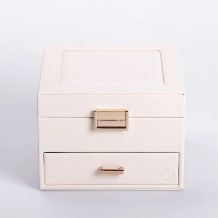 Скринька для прикрас з еко шкіри 2 яруси органайзер для ювелірних виробів (HP-5-2W) - зображення 8