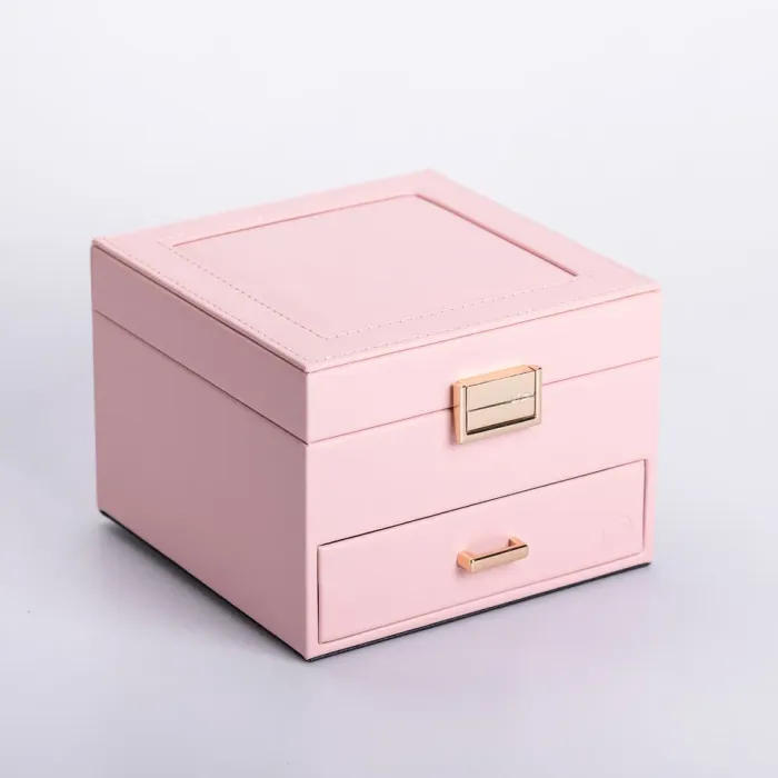 Скринька для прикрас з еко шкіри 2 яруси органайзер для ювелірних виробів (HP-5-2P) - изображение 8