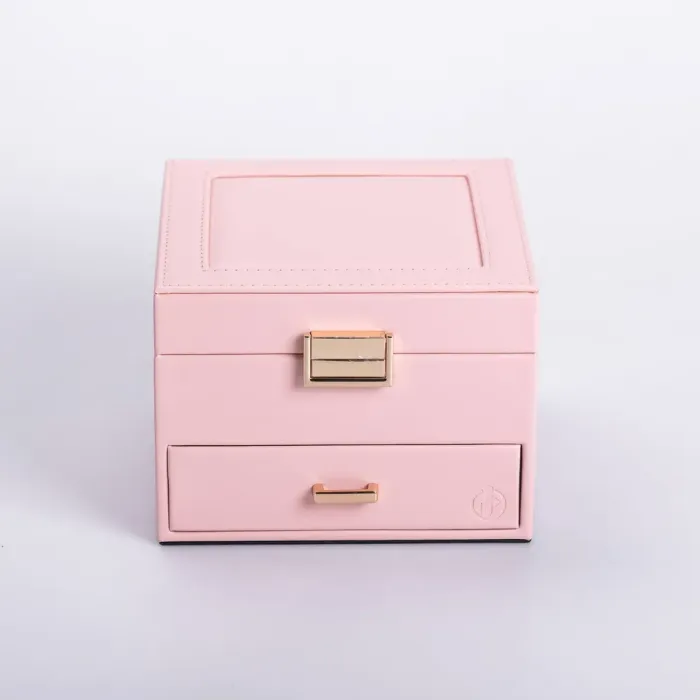 Скринька для прикрас з еко шкіри 2 яруси органайзер для ювелірних виробів (HP-5-2P) - изображение 9