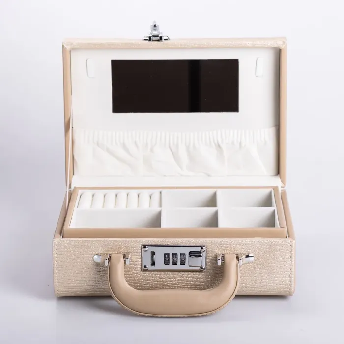 Скринька для прикрас з еко шкіри 2 яруси з кодовим замком органайзер для ювелірних виробів (HP-5-24CR) - изображение 2