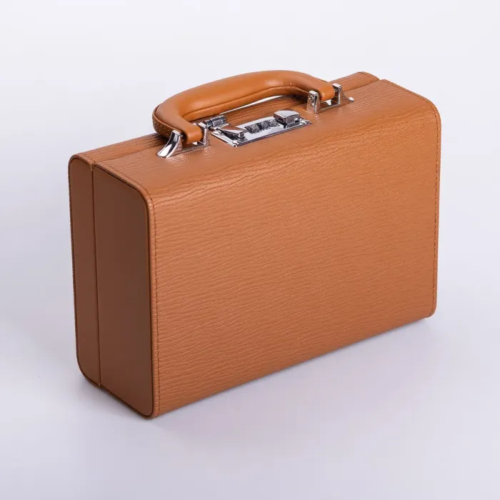 Скринька для прикрас з еко шкіри 2 яруси з кодовим замком органайзер для ювелірних виробів (HP-5-24R) - зображення 5