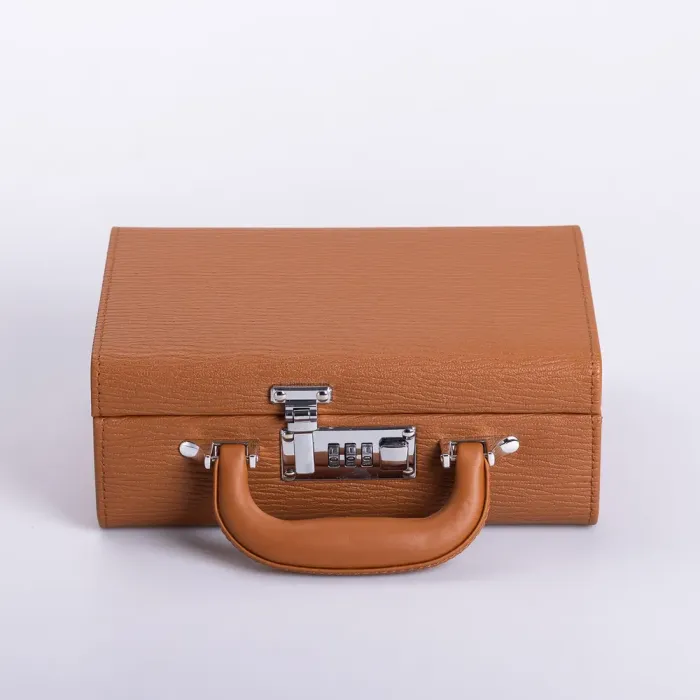 Скринька для прикрас з еко шкіри 2 яруси з кодовим замком органайзер для ювелірних виробів (HP-5-24R) - зображення 6