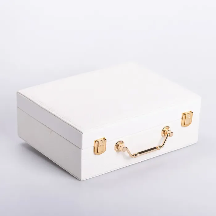 Скринька для прикрас з еко шкіри 2 яруси із дзеркалом органайзер для ювелірних виробів (HP-5-15W) - зображення 5