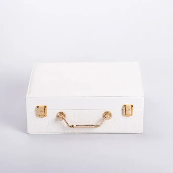 Скринька для прикрас з еко шкіри 2 яруси із дзеркалом органайзер для ювелірних виробів (HP-5-15W) - зображення 6