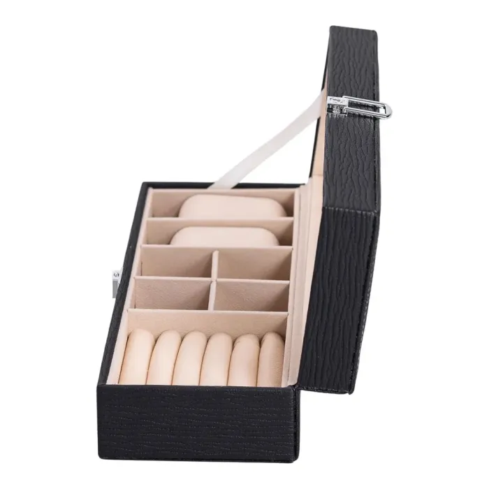 Скринька для прикрас із еко шкіри 31×11×8 см органайзер для ювелірних виробів (HP-5-5B) - зображення 5