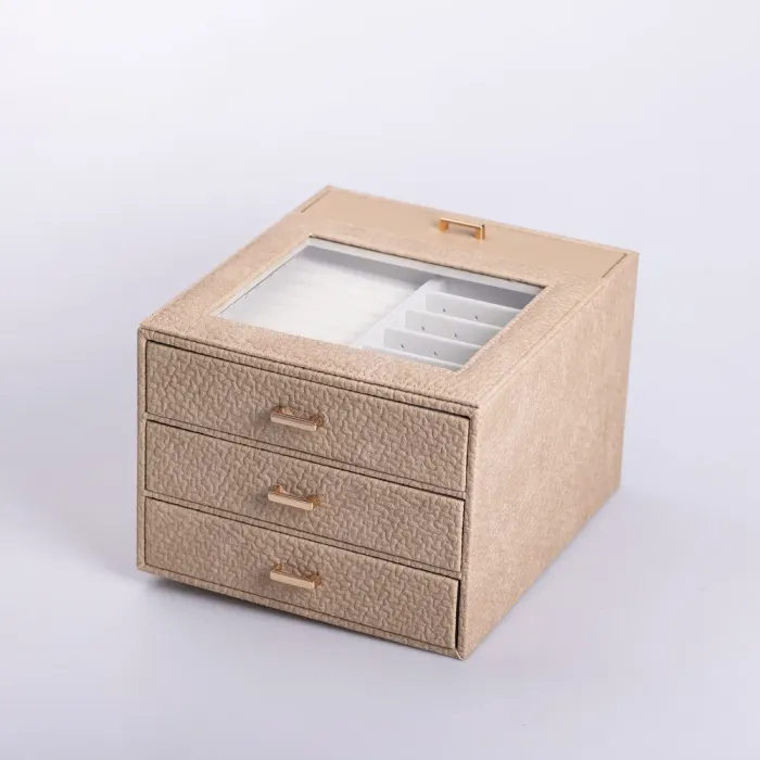 Скринька для прикрас з еко шкіри 3 яруси органайзер для ювелірних виробів (HP-5-16CR) - изображение 2