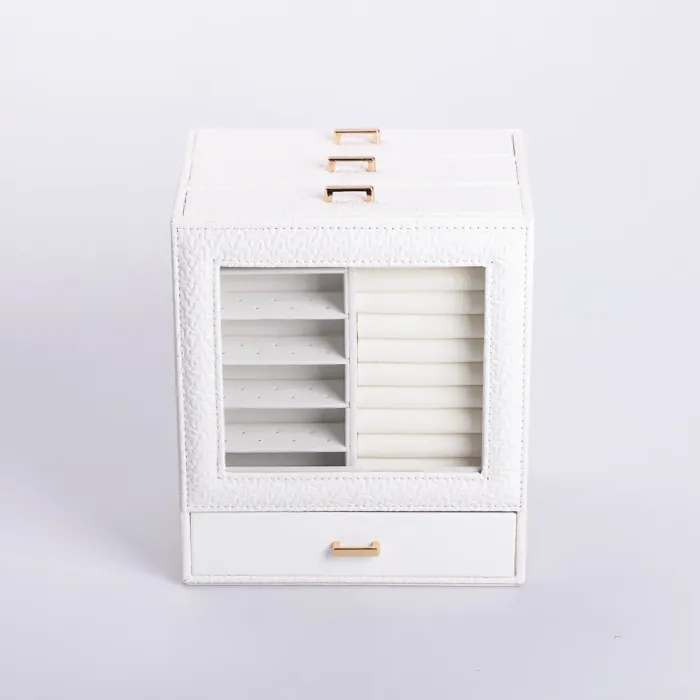 Скринька для прикрас з еко шкіри 3 яруси органайзер для ювелірних виробів (HP-5-16W) - зображення 1