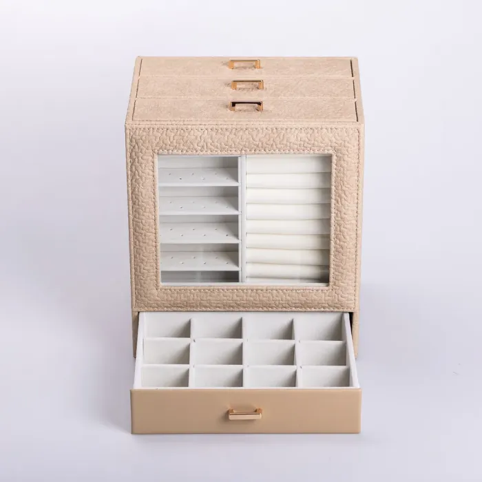 Скринька для прикрас з еко шкіри 3 яруси органайзер для ювелірних виробів (HP-5-16CR) - изображение 5