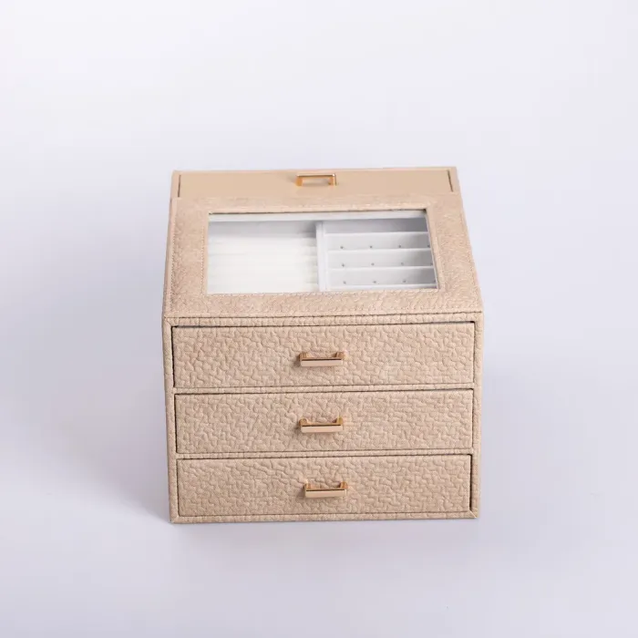 Скринька для прикрас з еко шкіри 3 яруси органайзер для ювелірних виробів (HP-5-16CR) - изображение 6