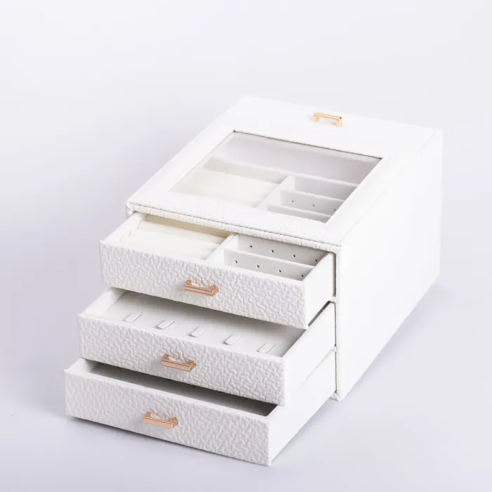 Скринька для прикрас з еко шкіри 3 яруси органайзер для ювелірних виробів (HP-5-16W) - зображення 6