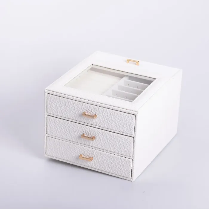 Скринька для прикрас з еко шкіри 3 яруси органайзер для ювелірних виробів (HP-5-16W) - зображення 7