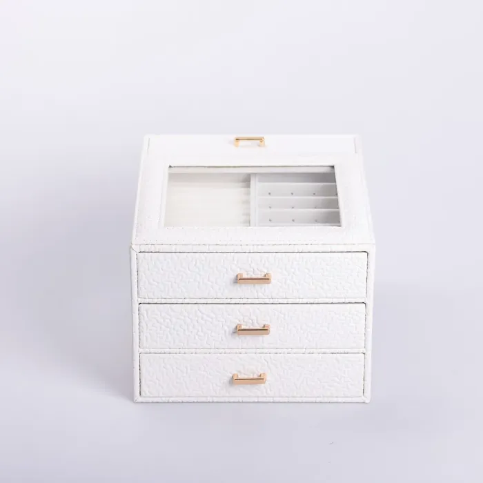 Скринька для прикрас з еко шкіри 3 яруси органайзер для ювелірних виробів (HP-5-16W) - зображення 8