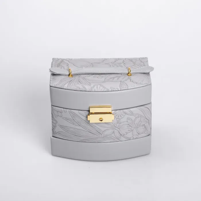 Скринька для прикрас з еко шкіри 3 яруси із замком органайзер для ювелірних виробів (HP-5-23G) - зображення 2