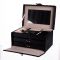 Скринька для прикрас з еко шкіри 3 яруси з дзеркалом органайзер для ювелірних виробів Чорний Yiwu HP-5-17B (HP-5-17B)