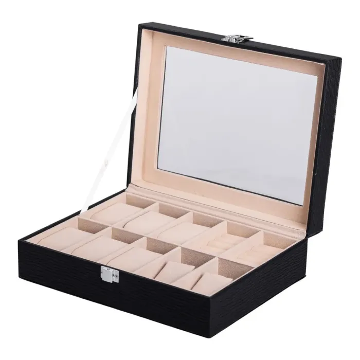 Скринька для прикрас з еко шкіри із дзеркалом органайзер для ювелірних виробів (HP-5-6B) - зображення 1